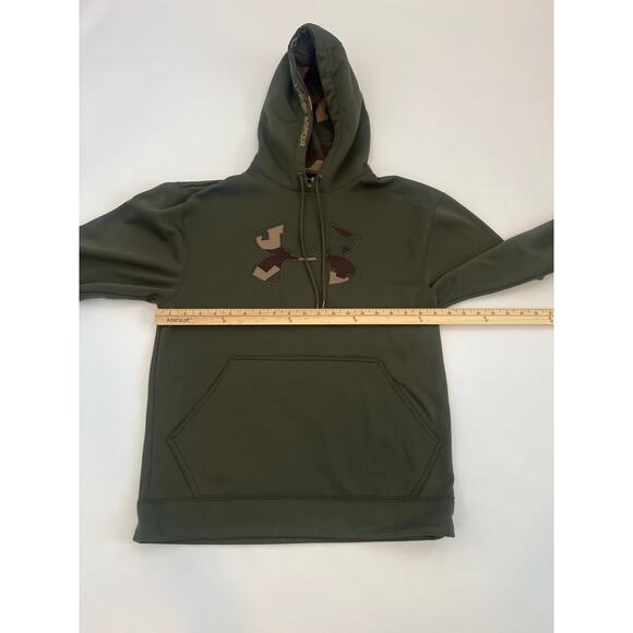UNDER ARMOUR STORM LONG SLEEVE PULL OVER HOODIE ARMY GREEN AND CAMO SIZE SMALL - Picture 4 of 8
